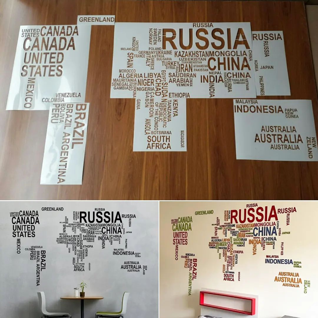 شابلون نقشه جهان، استنسیل طرح نقشه جهان کشورها ،world map stencil